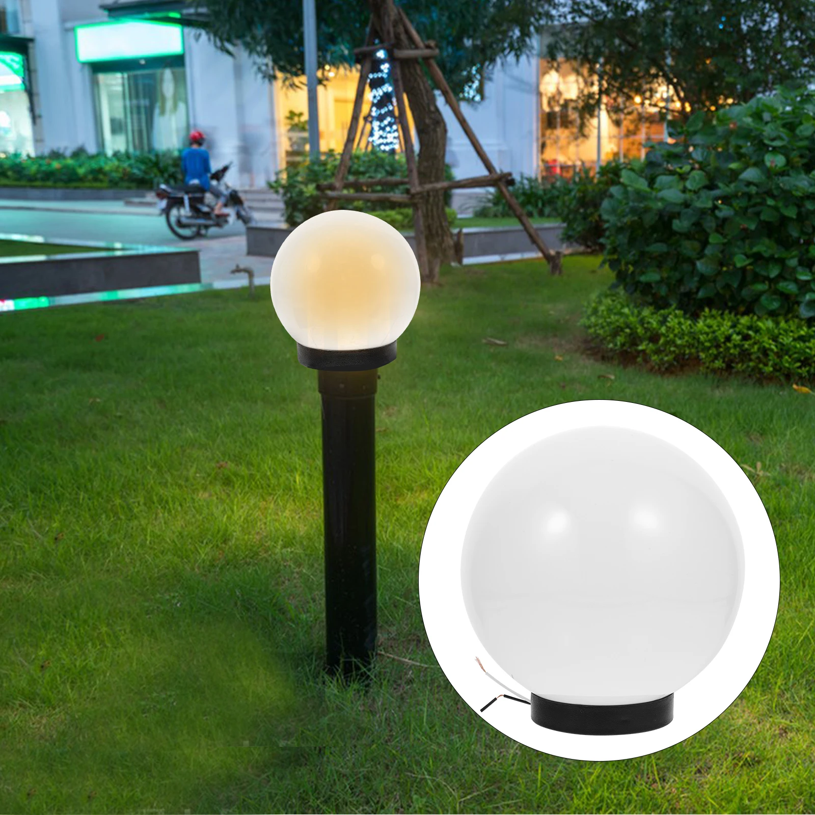 

Round Plastic Lamp Shade 200x95 for Wall Post Patio Outdoor Garden Solar Light Spherical Cover Globe