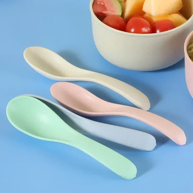 Wheat Straw Small Spoon Spoon Spoon Plastic Soup Tableware Nordic Style Children's Dessert Gift Furniture Essential