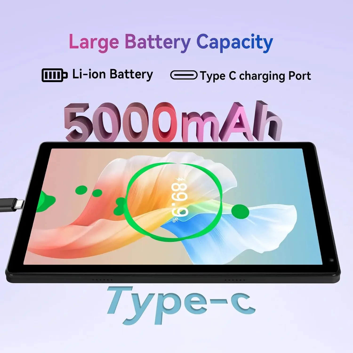 Tablet Android 15 de 10,4 Polegadas com Processador Octa-Core, 16GB de RAM, 128GB de ROM, Cartão TF de 1TB Expansível, WiFi 5G/2.4G, Câmera de 5MP+8MP, Pacote de Tablet