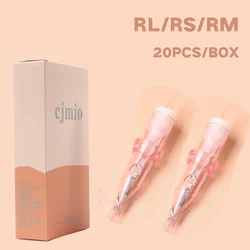 20PCS Pink Cartridge Tattoo Needles #10 0.3mm Round Liner Shader Curved Magnum Sterile Safety Tattoo Cartridges Needle