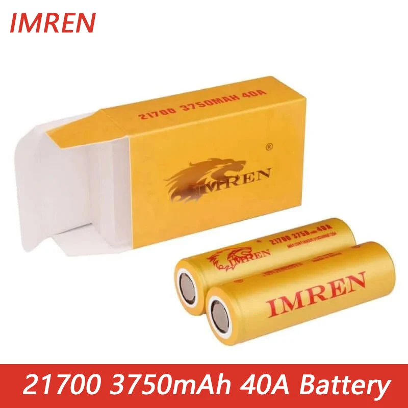 

IMREN 21700 3750mAh 40A Rechargeable Lithium Battery