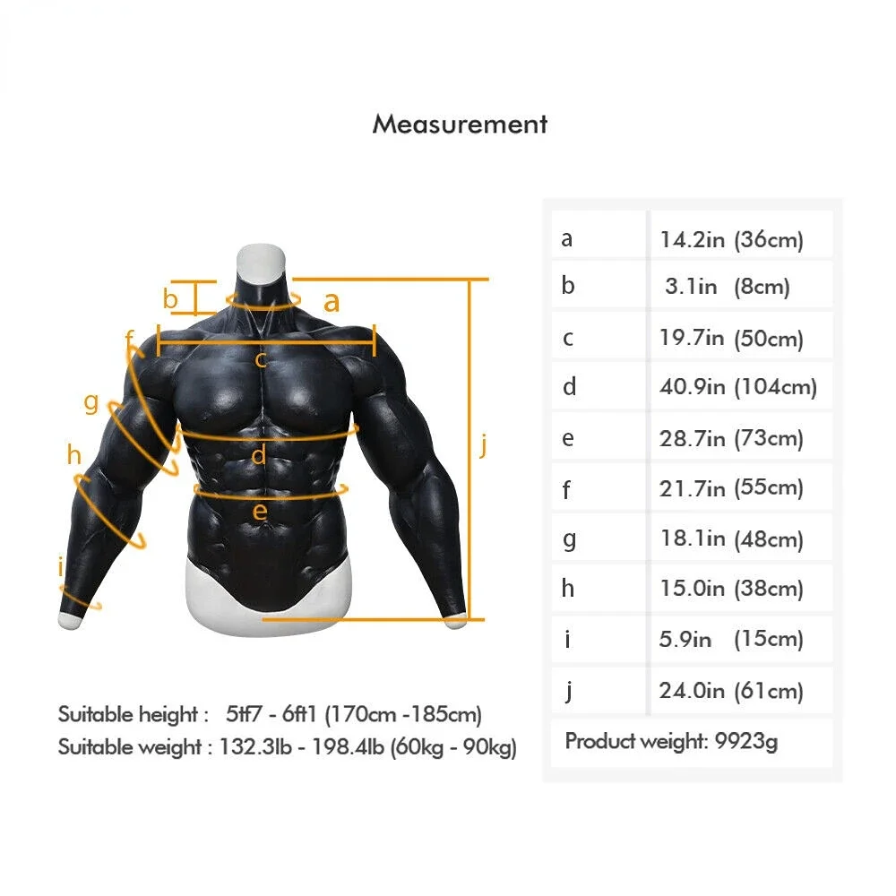 Silicone Chest Abs Muscles for Cosplay Realistic Mens Muscle Costume