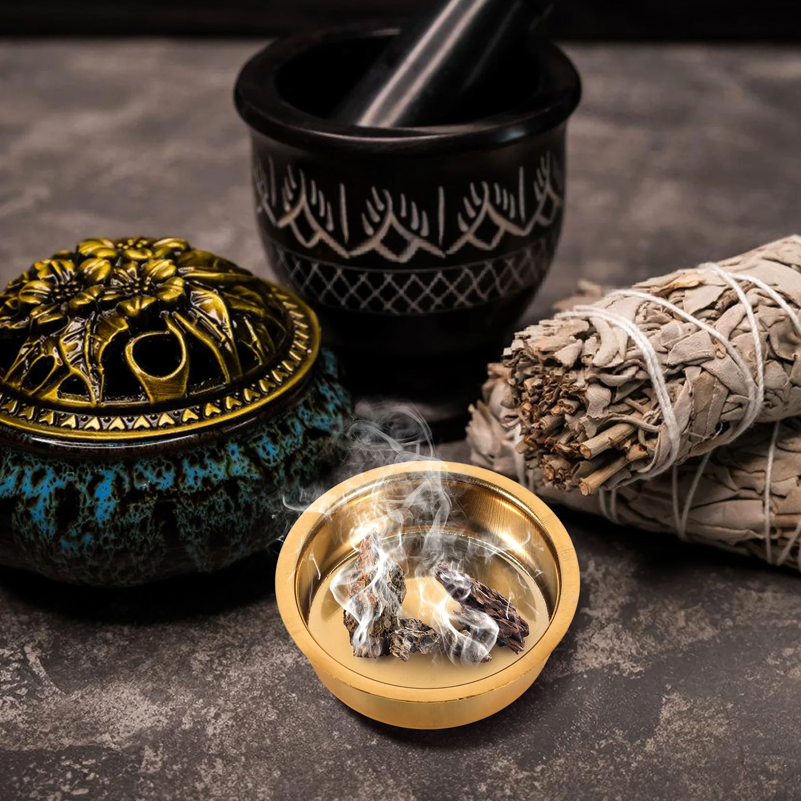 

6Pcs Censer Incense Dish Stainless Steel Replacement Plate Metal Inner Disk Accessories for Arabic Incense Burner