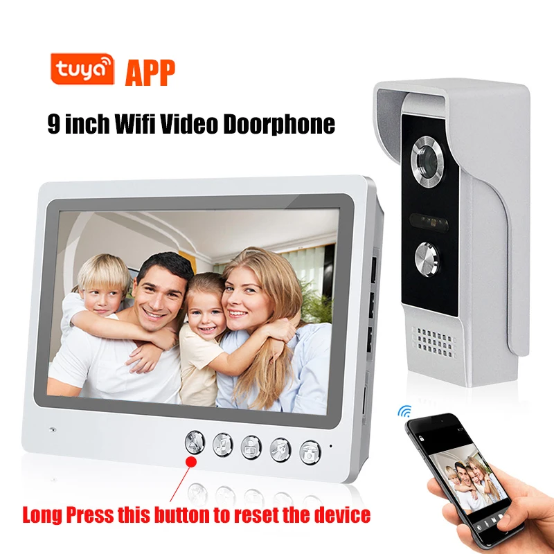 

9 Inch Wifi Video Doorbell Tuya APP Doorphone Connect With Mobile Phones Remote Intercom And Unlock Gate