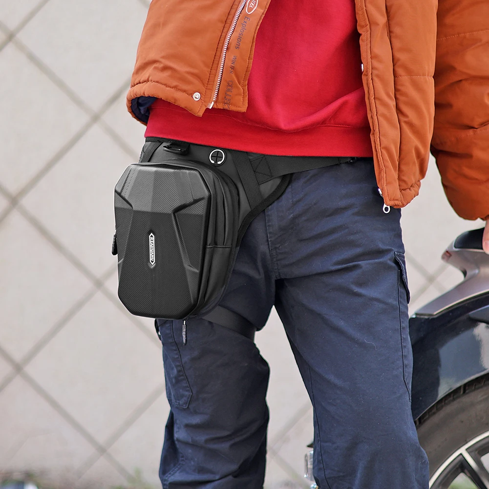 دراجة نارية حقيبة الساق هارد شل دراجة نارية قطرة الساق الجانب حقيبة توسيع مقاوم للماء محفظة الهاتف المحمول لركوب الدراجات في الهواء الطلق #3