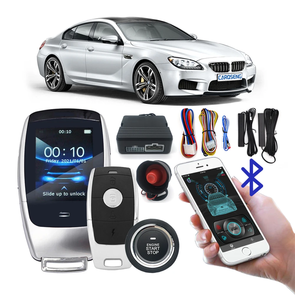 

Car alarm Remote start and stop PKE car alarm with smart key and Bluetooth mobile app control