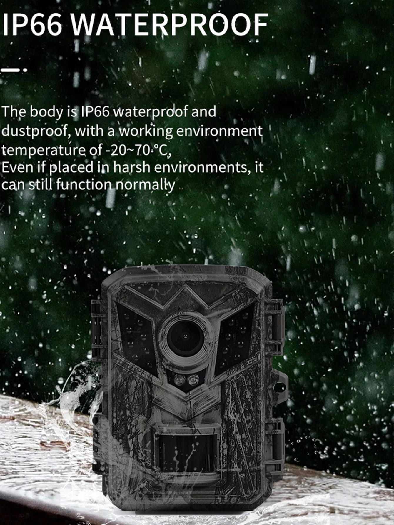 Câmera infravermelha externa para animais, câmera de caça HD, sensor de visão noturna, rastreamento, câmera de caça, filmadora