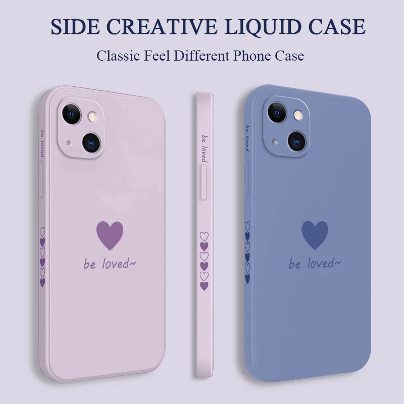 Simple Love Phone Case For iPhone 17 Air 16 16e 15 14 13 12 11 Pro Max Mini X XR XS MAX Plus Cover