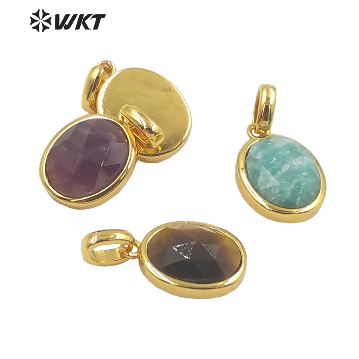 WT-P1839 Amazing attractive jewelry findings for necklace pendants made of natural gemstone oval shape tiny charms pendants