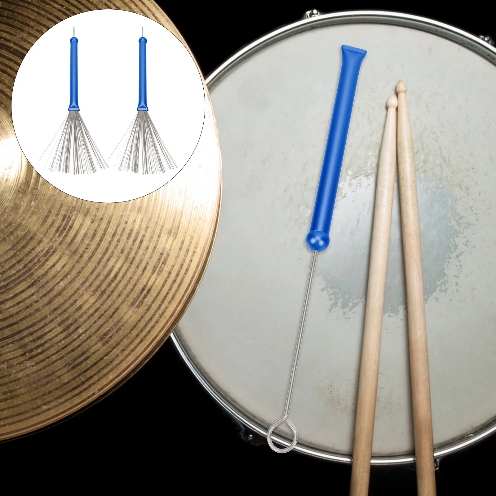 

2 Pcs Drum Brush Accessories Stainless Steel Wire Brushes Drumming Drums Special Jazz
