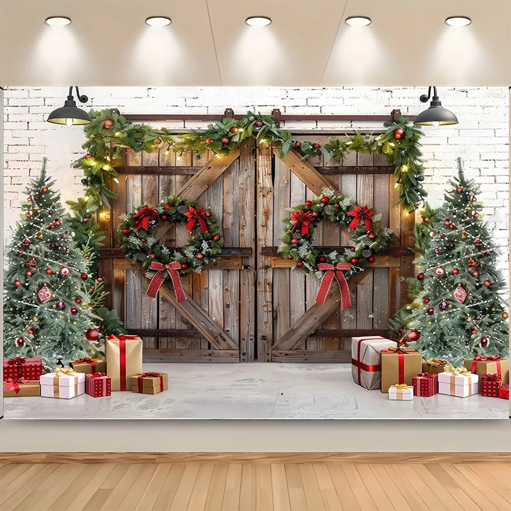 

Winter Christmas Eve Festival Decoration Living Room Photography Backdrops New Year Holiday Fireplace Party Background JS-12