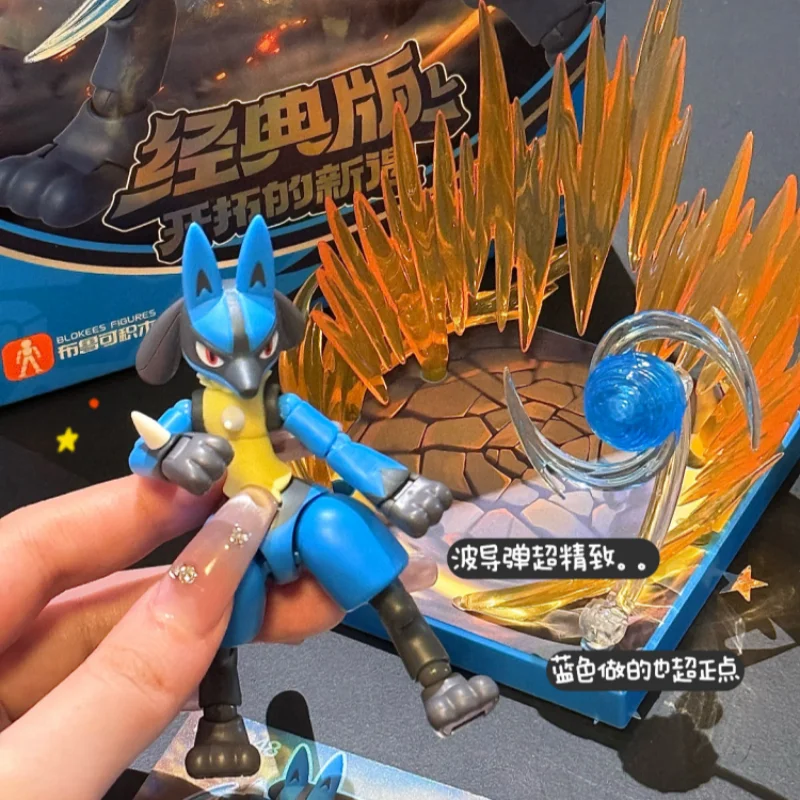 本物の-blokees-ポケモンクラシックアクションフィギュアカビゴンシナデルルカリオサイザーブロキーズフィギュアおもちゃ漫画アニメ動物ギフト