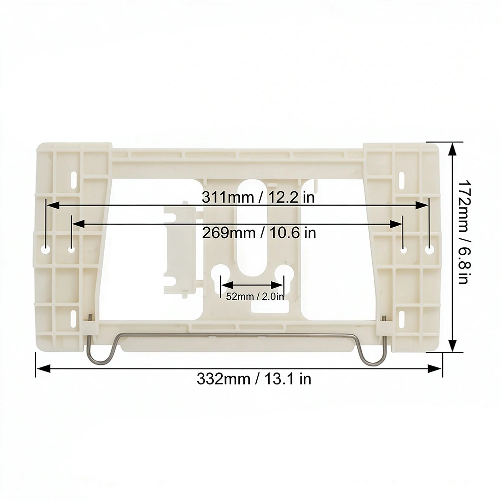 ABS Toilet Tank Panel Mounting Bracket for Geberit 115.333.11.1 Flush Plate Installation with Secure Snap-In Metal Wire Clip