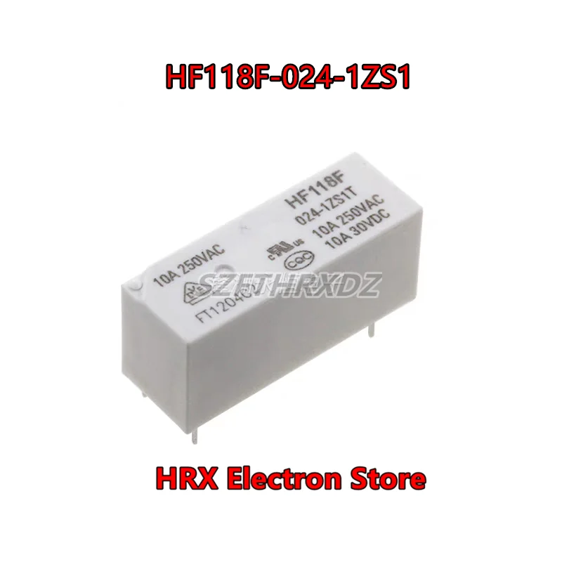 50PCS/lot Relay HF118F-024-1ZS1 JQX-118F-024-1ZS1 5-PIN 10A 250VAC New original