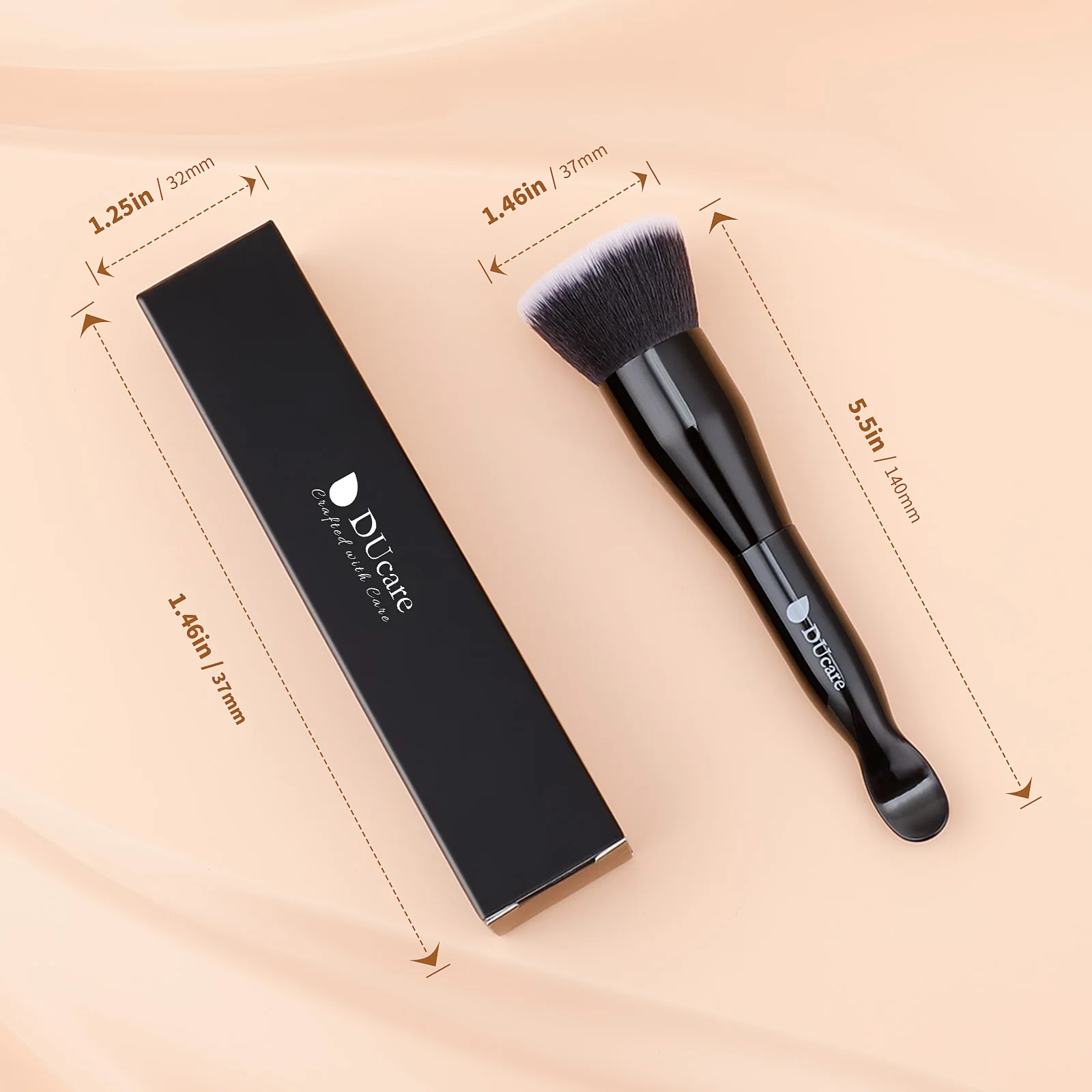 Ducare conjunto de pincel plano para base e espátula de maquiagem, pincéis líquidos, espátula, pincel facial e corporal para mistura de creme, ferramenta de pincel de maquiagem