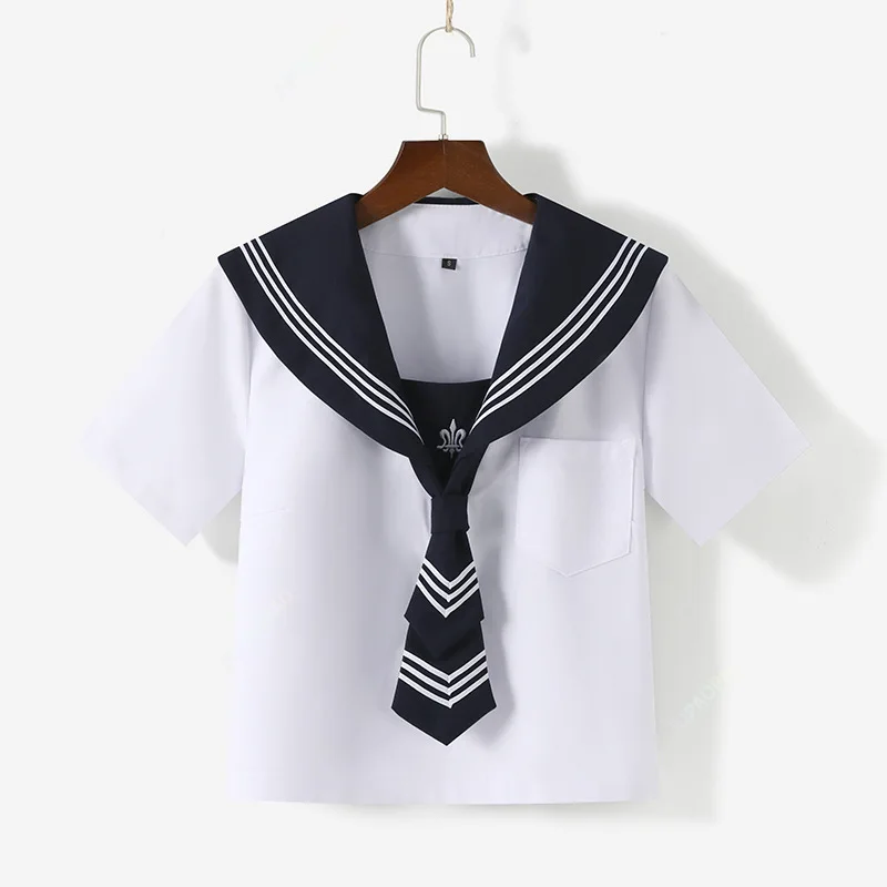 Uniforme escolar Jk para meninas, estilo japonês, trajes de marinheiro da marinha, saia plissada fofa, trajes cosplay femininos, básico, Jk