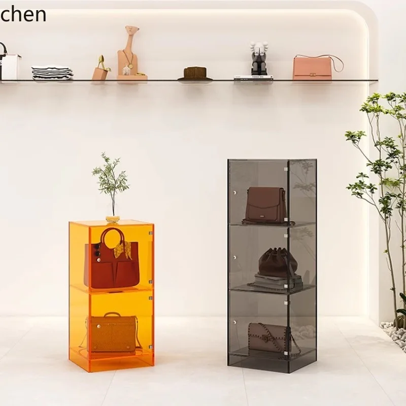 ZML Storage Rack Home Wall-Mounted Bookshelf Floor Transparent Dustproof Multi-Layer Storage Cabinet