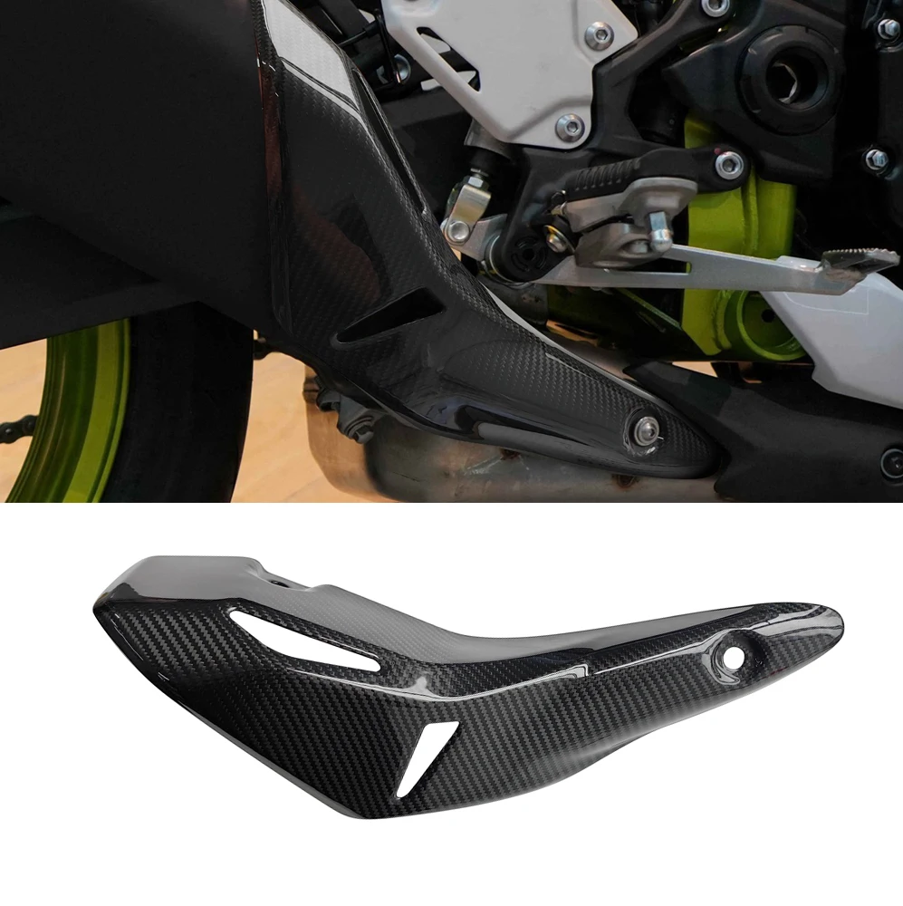 Carbon Fiber Motorcycle Exhaust Pipe Cover Protection Muffler Heat Shield for Kawasaki Z900 2017-2026