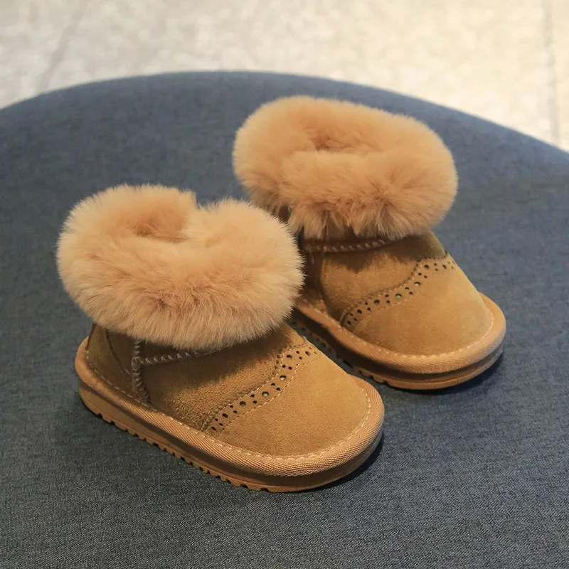 

Children Snow Boot Retro Kids Flats Warm Boots Simple Fashion Anti Slip Comfortable Boys Girls Short Boots 2026 Winter New