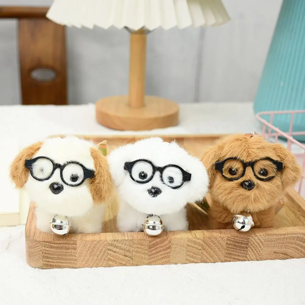 

Stuffed Glassy Dog Plush Keychain Soft Lovely Glassy Dog Plush Doll Keyring Decoration Cartoon Glassy Dog Plush Pendant