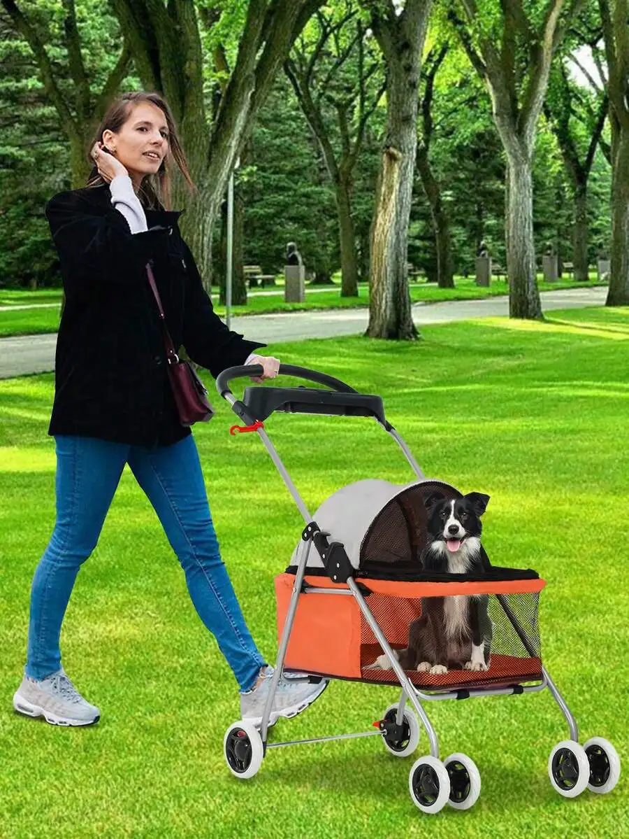 Pet Products Stroller, Pet Stroller For Small To Medium, Folding Lightweight Cat Stroller