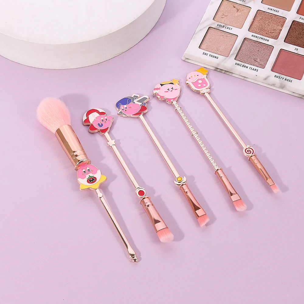 5pcs/set Kirby Makeup Brushes Set for Powder Eye Shadow Eyebrow Lip Brushes Face Cosmetict Foundation Beginner Makeup Beauty Too