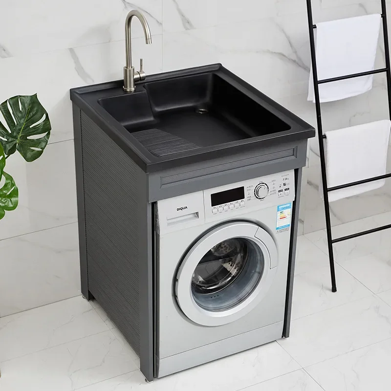 Simple modern balcony washing machine integrated finished cabinet small apartment laundry cabinet honeycomb aluminum bathroom ca