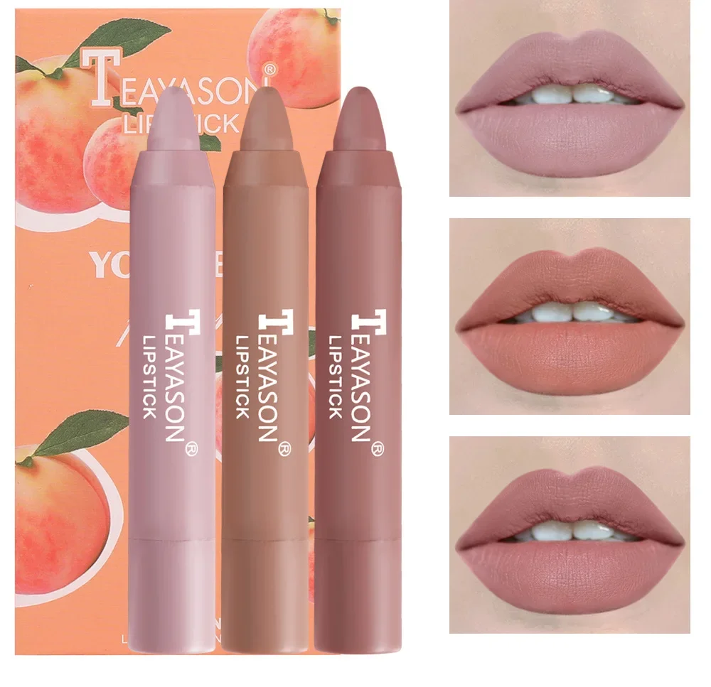 3PCS/SET Moisturizer Lipstick Pencil Pigments  Waterproof Long Lasting Velvet Matte Cosmetic Makeup Lip stick Pen