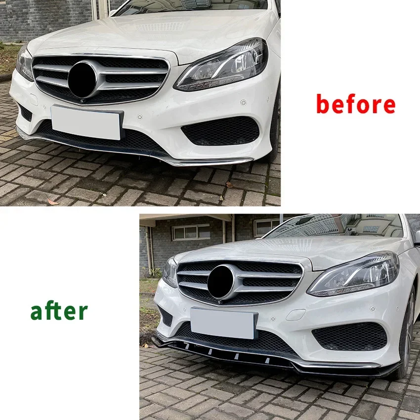 For Mercedes Benz E Class W212 Facelift AMG Line 2013 14 15 Car Front Bumper Lip Chin Spoiler Splitter Diffuser Auto Accessories