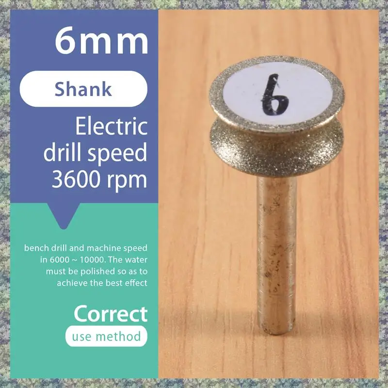 

WON Diamond Grinding Wheel Grinding Wheel For Glass Airplane Straight Edge Chamfer 6Mm Shank