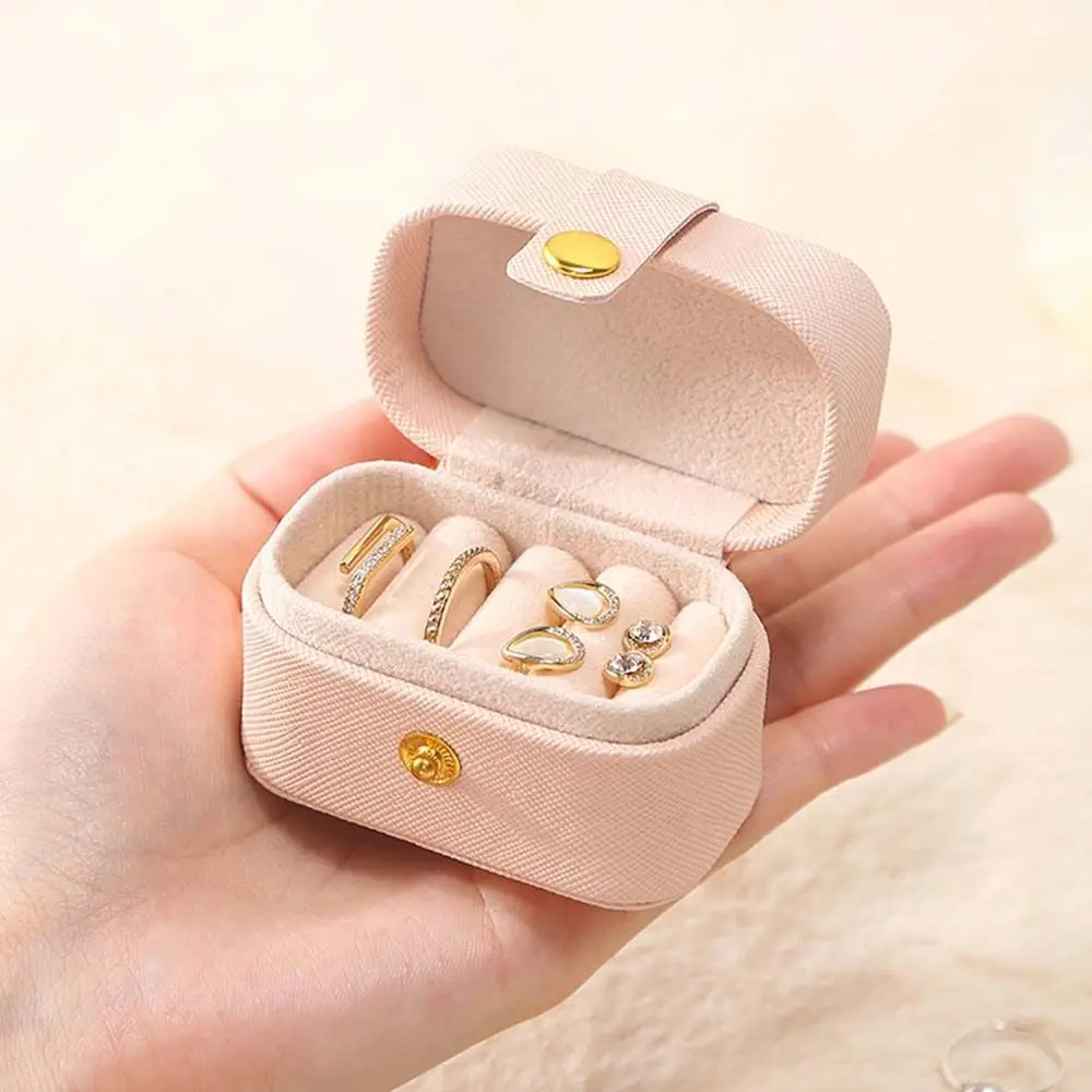 Fashion Simple Travel Gift PU Leather Water-proof Jewelry Organizer Earring Holder Ring Display Box Jewelry Storage Case