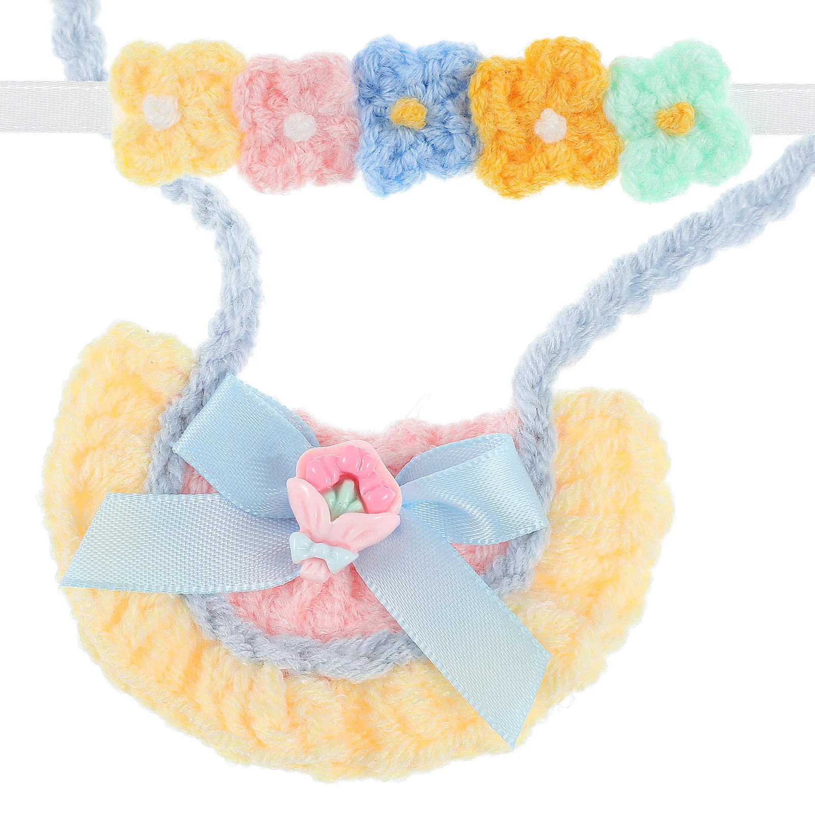 1 conjunto de acessórios para bebê de 17cm, babador com faixa floral para adereços fotográficos e roupas de bebê, roupas de brinquedo