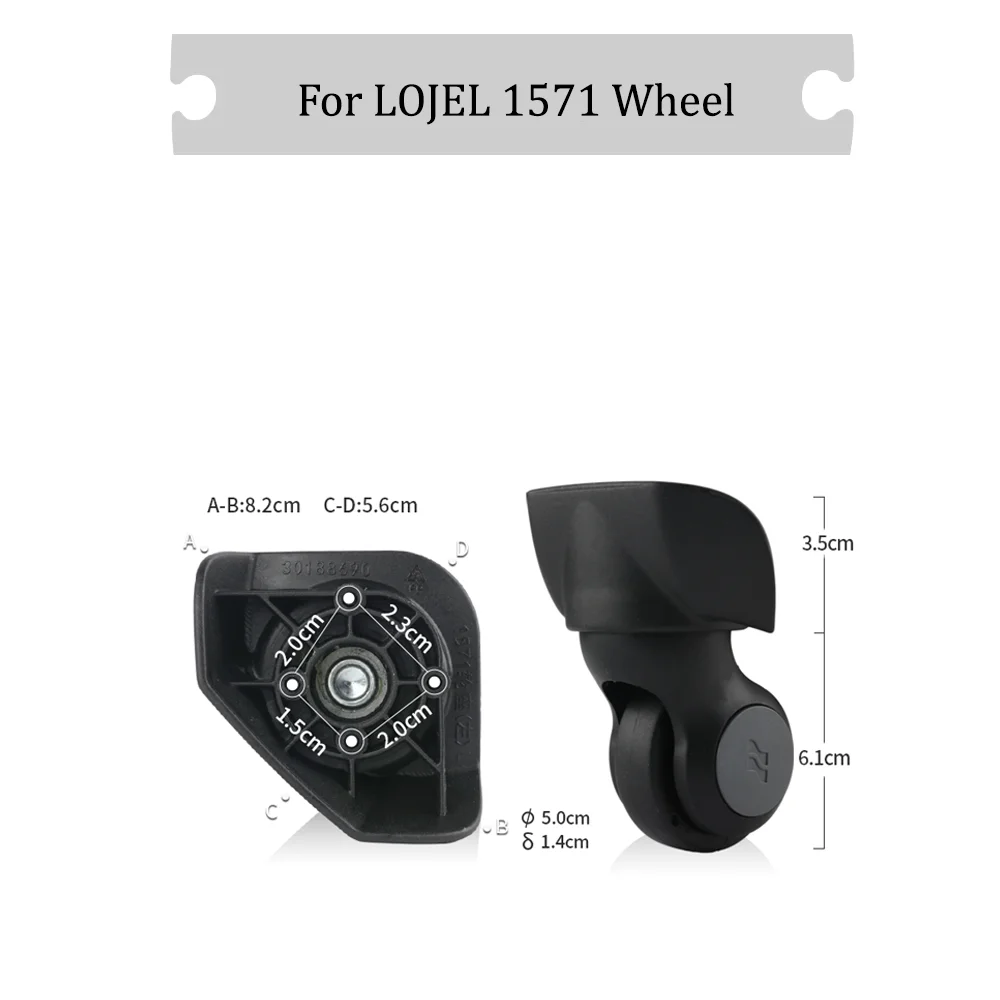 

For LOJEL 1571 Universal Wheel Black Replacement Suitcase Rotating Durable Silent Smooth Shock Absorbing Accessories Wheels