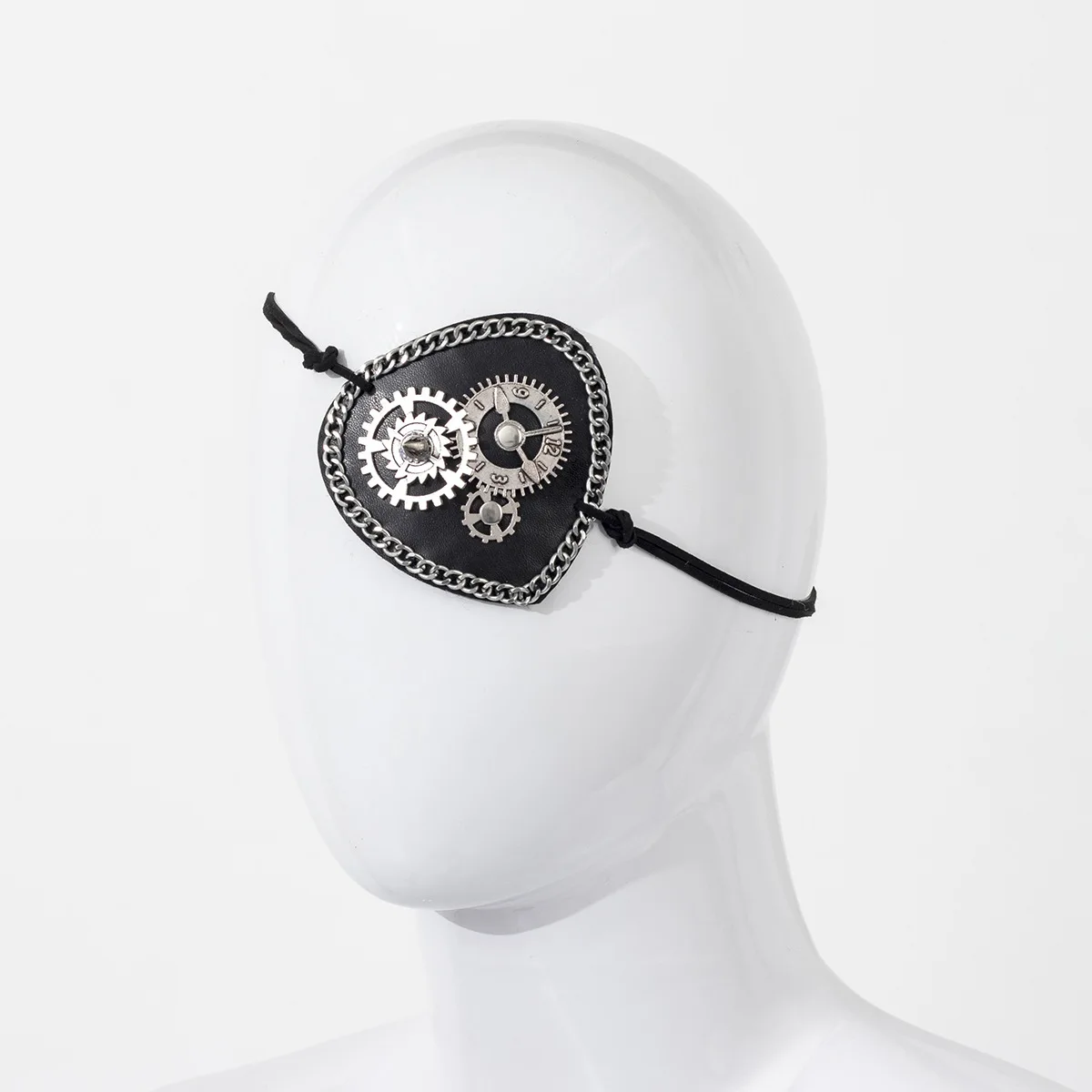 Vintage Pirate Punk Eye Mask Cosplay Halloween Party Costumes Props Gear Riveted Clock One-eyed Eyewear Cool Headdress — zdjęcie 3