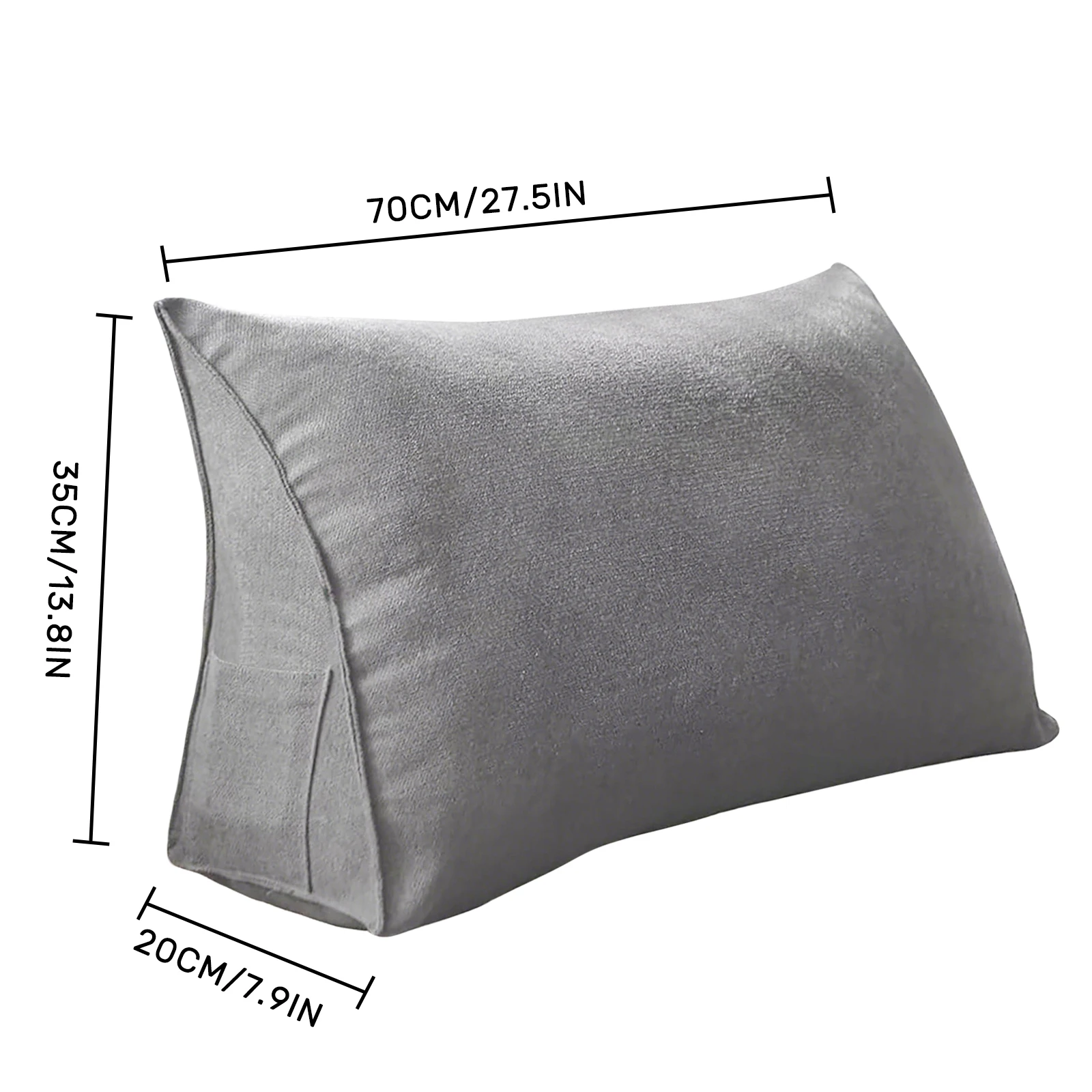 Wedge Lumbar Support Pillow – Triangular Bolster for Bed/Headboard/Sofa, Reading & Sitting Backrest Positioning Cushion