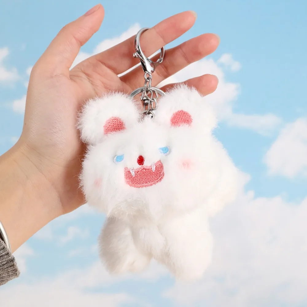 Room Decor Pompom Ball Cat Keychain Decoration Stuffed Cat Keyring Lovely Cartoon Pendant