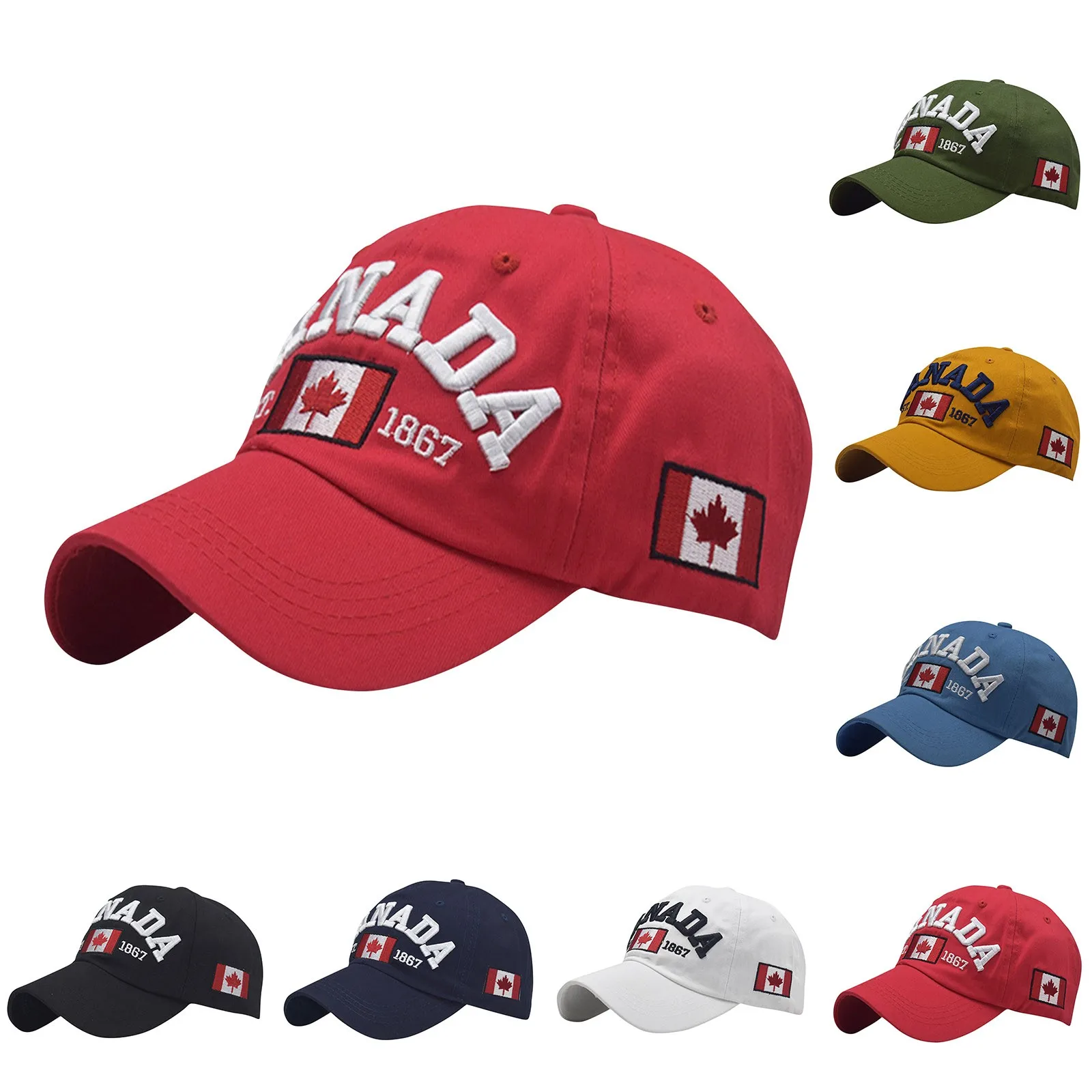 Canada Baseball Cap,Adjustable Canada Hat For Men Women Kids,Embroidered Maple Leaf Golf Hat Canada Souvenirs