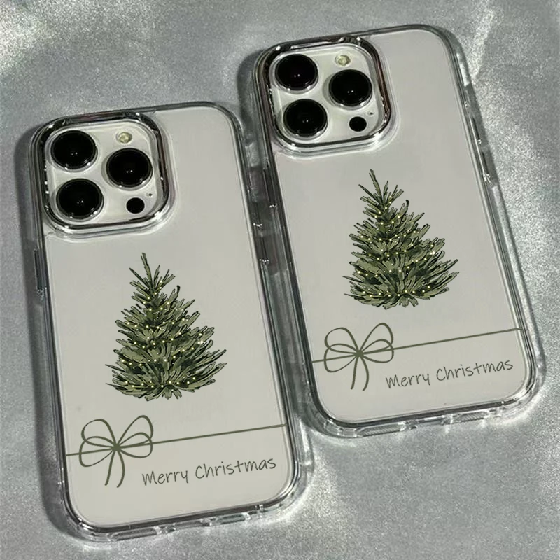 Christmas Tree Pattern Phone Case For iPhone 18 Pro MAX 17 16 15 14 Plus 13 12 11 17e 16e  Air XS XR Shockproof Bumper TPU Cover