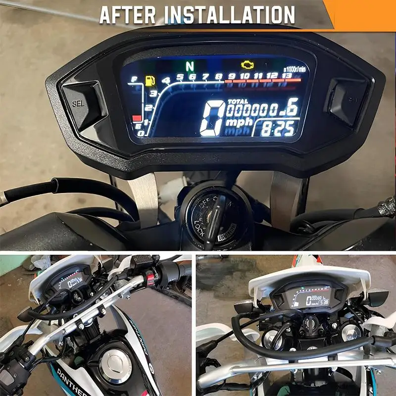 Tachimetro per moto contachilometri digitale LCD universale contachilometri contagiri per bici da motore Display retroilluminato Refit Board