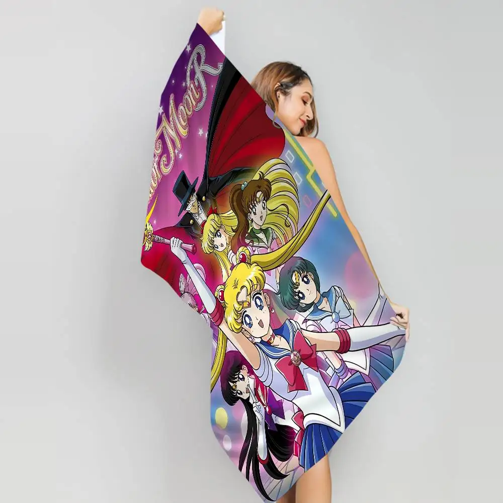 Lovely S-Sailor M-Moon Microfiber Beach Towel Absorbent Quick Dry Soft Yoga Swimming Resort Mountain Climbing Towel