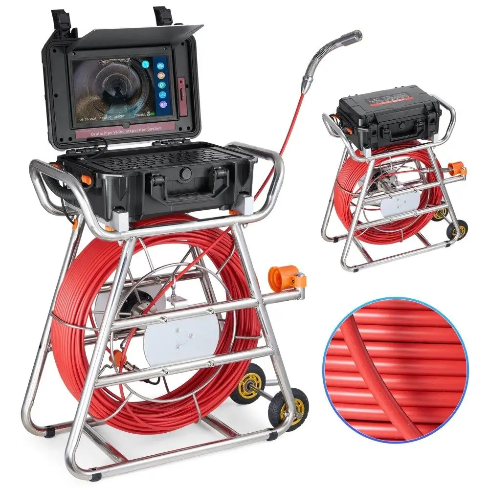 

Sewer Inspection Camera 328ft Self-Leveling Drain Camera with 10.1 Inch Screen