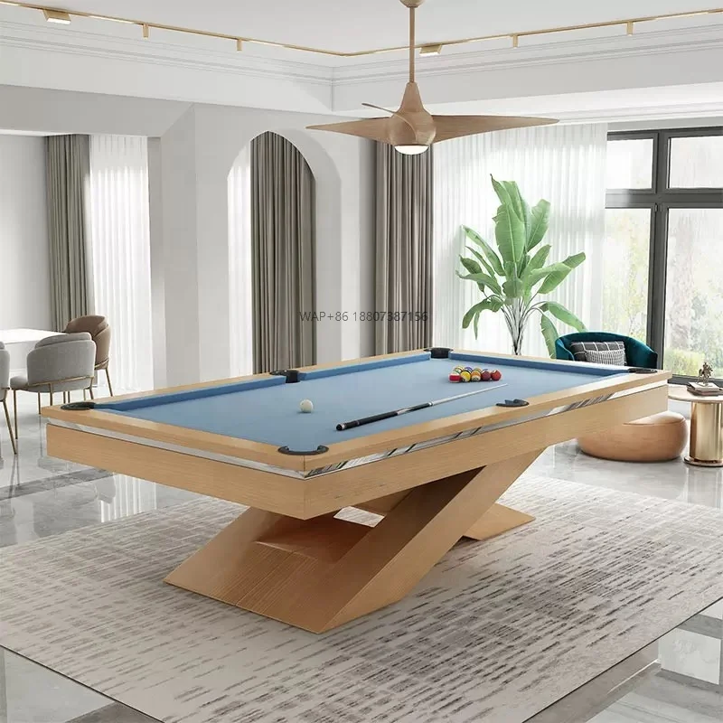 Customized 9ft Solid Wood American Billiards Table in Black 8 Balls Snooker with Leather Pocket Two-in-One 9Ft Pool Table
