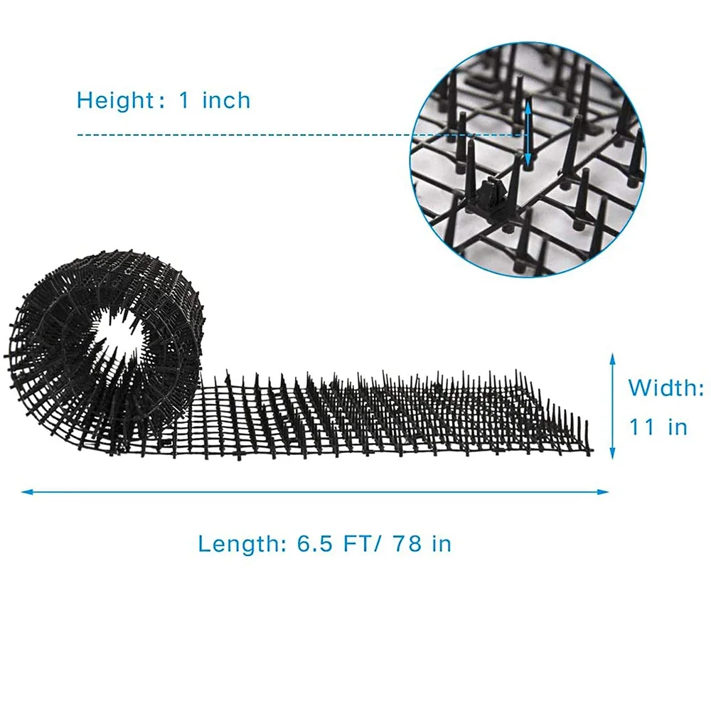 2M Dog Cat Scat Mat Animal Deterrent Repellent Plastic Scarer-Spike Tool ​Polypropylene Anti Cat Mat Household Garden Tools