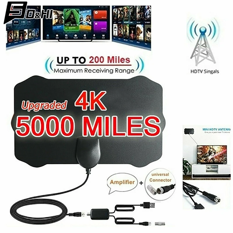 5000 Mile Range HDTV Antenna 4K HD Indoor Digital TV Aerial Signal Amplifier High Quality