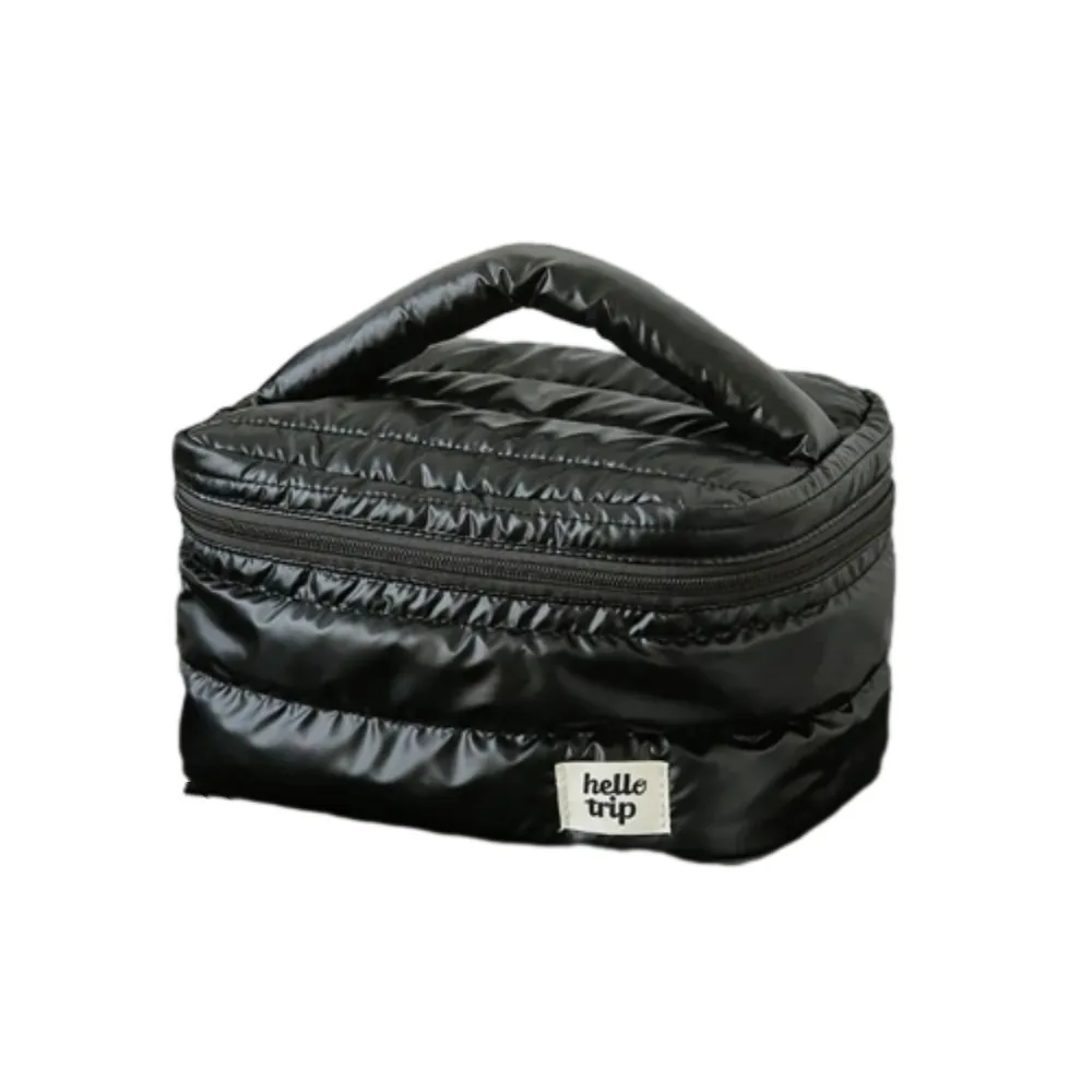 

Large Capacity Quilting Cotton Makeup Bag Waterproof Square Portable Cosmetics Storage Bag Shock Resistance Soft