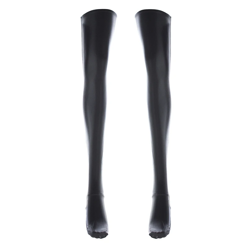 Thigh High Sexy Stockings PVC Leather Oil Shiny Stockings Above Knee Latex Medias Sexy Party Lingerie Non-slip Cosplay Socks