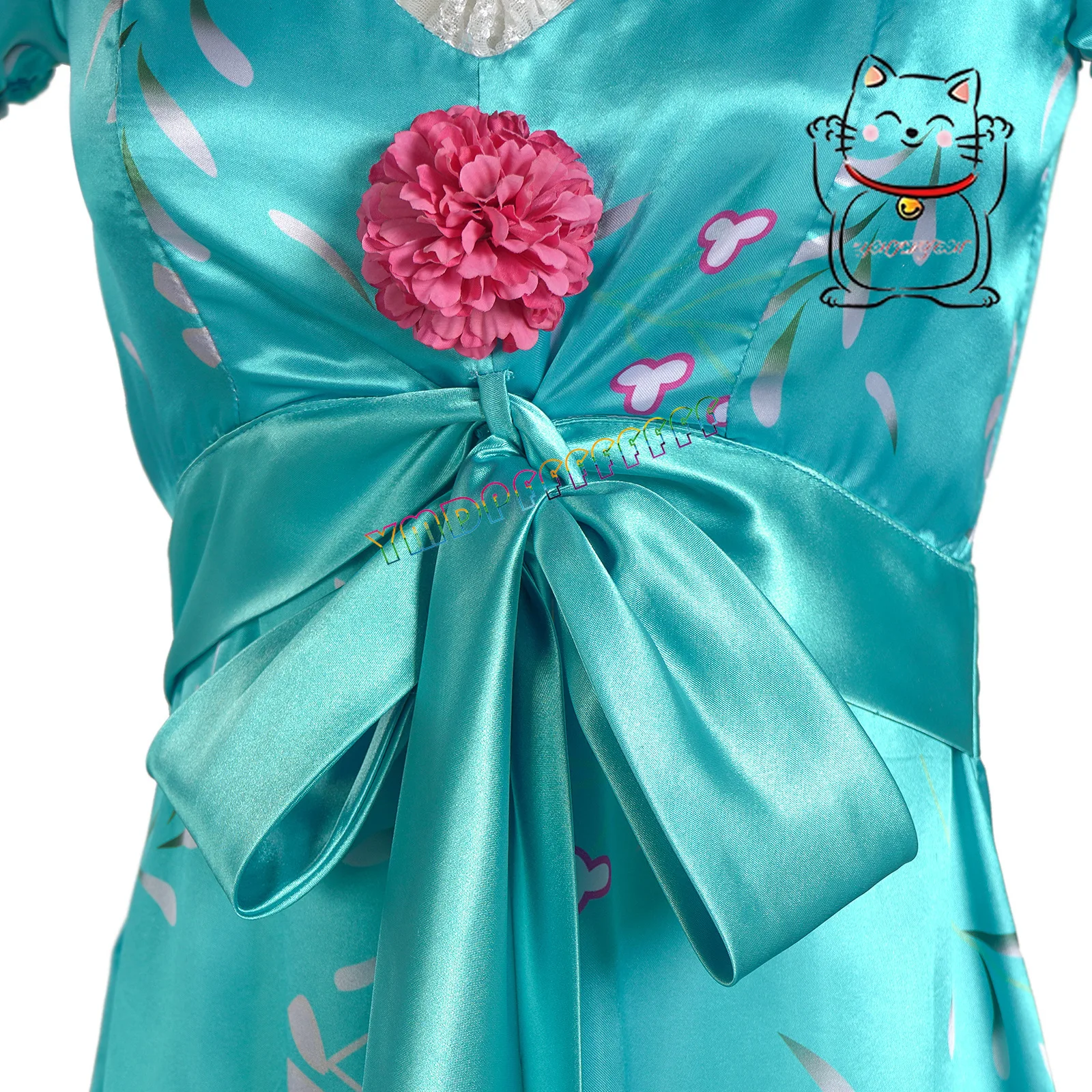 Anime Giselle cosplay vestido princesa noble verde elegante lazo floral nuevo estilo