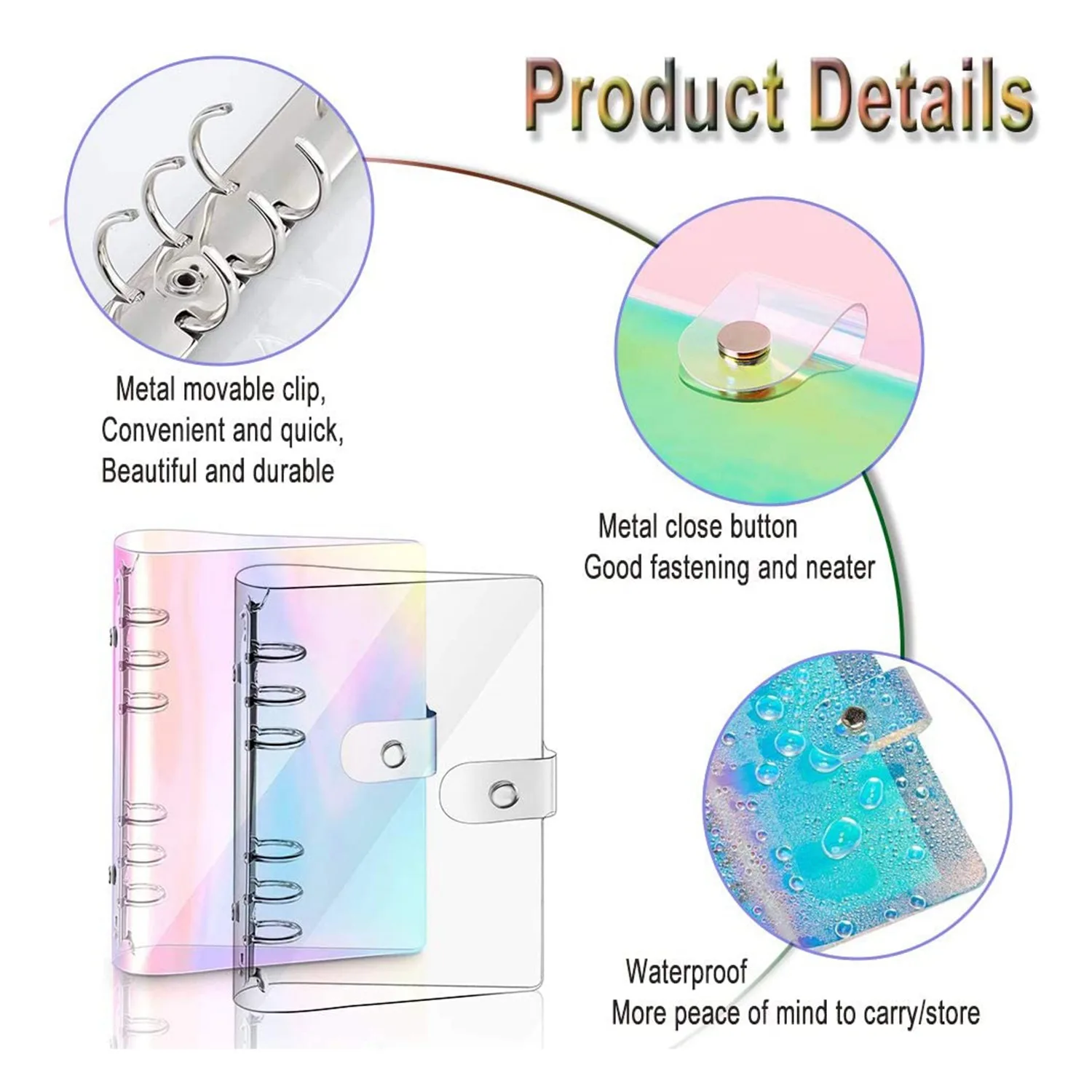2 шт., радужные Чехлы для блокнотов из мягкого ПВХ