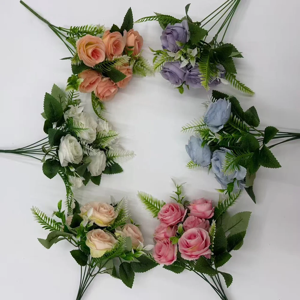 20pcs Small Artificial Rose Bouquet Home Decoration 6 Artificial Rose Bouquet Suitable for Wedding Decoration, Gardening Scenery