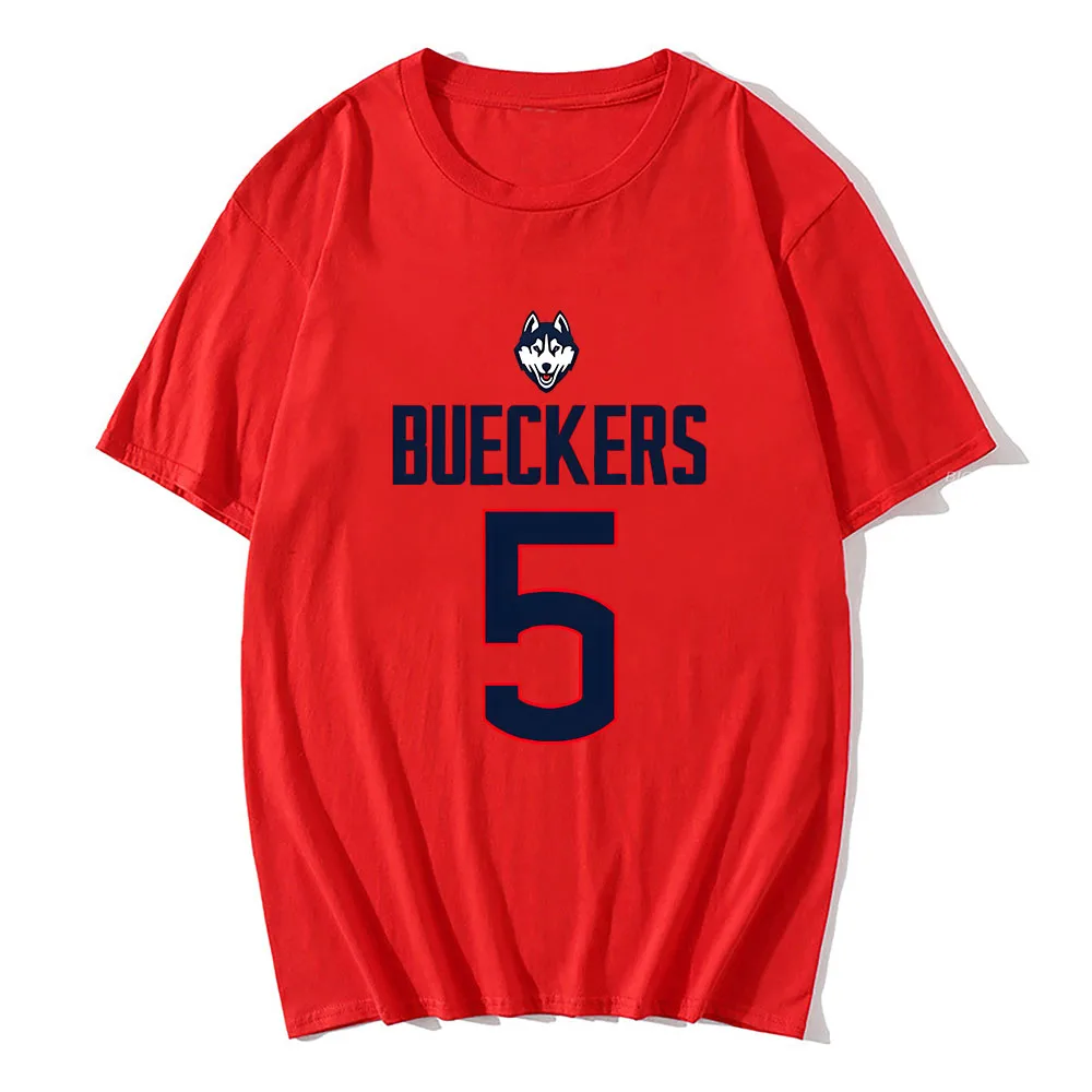 Paige Bueckers Number 5 T-shirts Basketball Player Casual Mens Tee-shirt Short Sleeve Round Neck Tshirts Graphic Printing Tees